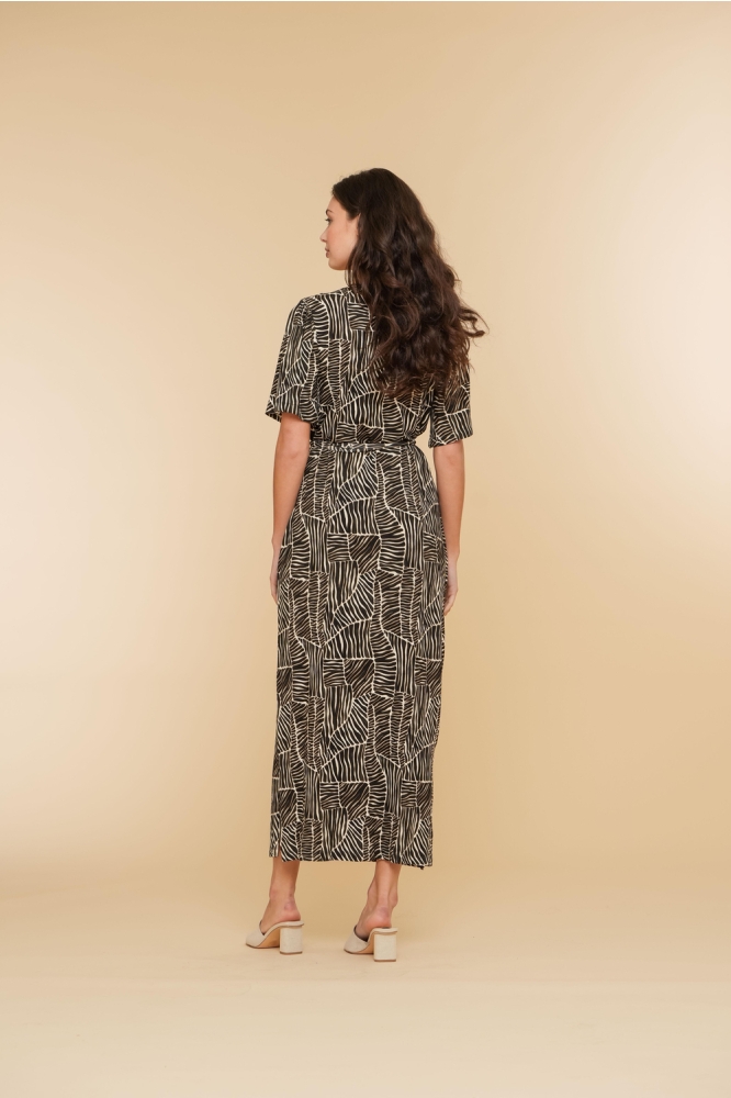 FAY MAXI DRESS MET PRINT 47415 60 Off-white/Black